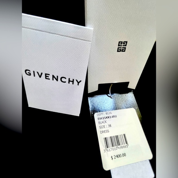 Givenchy Classy Black Dress draping cape-like panel overlays on front & back NWT - Picture 5 of 14